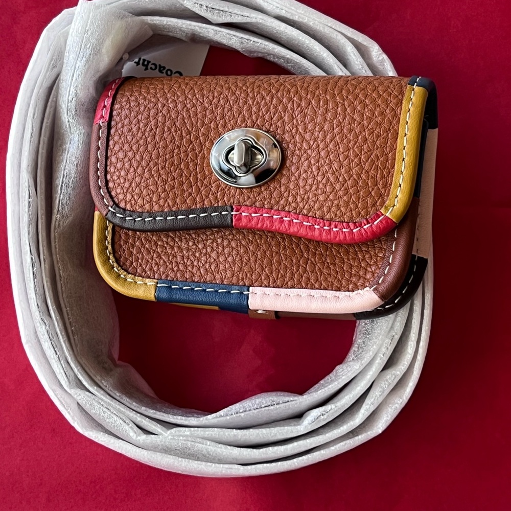 🦁 COACH COACHTOPIA WAVY WALLET WITH  COLORFUL BINDING IN UPCRAFTED LEATHER 🦁 - Picture 12 of 16